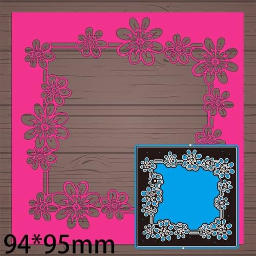 New Metal Cutting Dies Scrapbooking Flower Square DIY Album Paper Card Craft Embossing Stencil 94*95mm