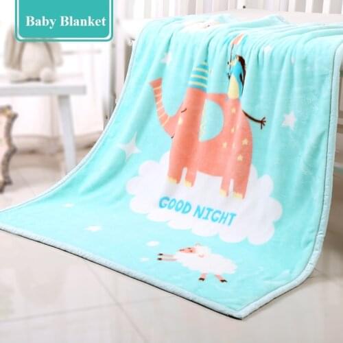 Super Soft Flannel Baby Blanket Throws Newborn Kids Sofa Sleep Cover Warm Cartoon Elephant Baby Bedding Quilt Thickened Blankets