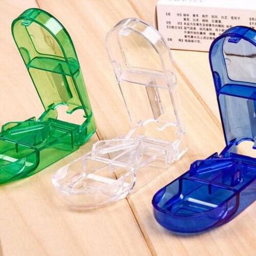 Pill Cutter Splitter Half Storage Compartment Box Medicine Tablet Holder Safe ZA4485