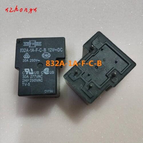 832A-1A-F-C-B-12VDC 832A-1A-F-C-B-12V 832A-1A-F-C-B-DC12V 4PINS 30A 1 Relay