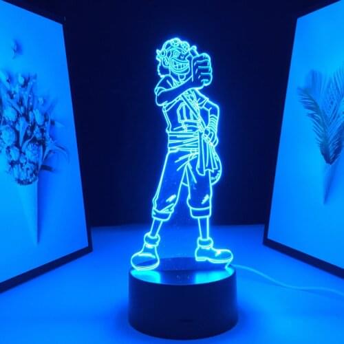 3D LED Lamp Anime Figure 7 Color Changes With Remote Control Black Base Visual Illusion for Couple Festivall Birthday Gifts