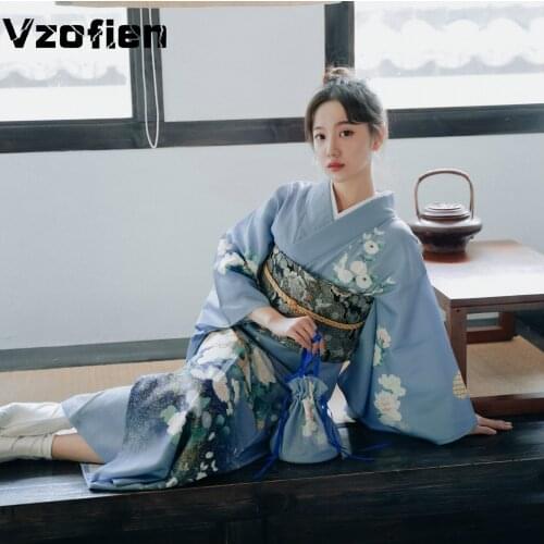 Traditional Japanese Kimono Woman Floral Retro Yukata National Style Geisha Kimono Costume Sexy Asian Clothing Cosplay