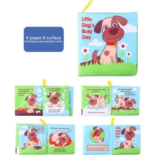 Three-dimensional Baby Cloth Book Early Education Cognitive Toys 4 Page 8 English Palm Book Animal Baby Cloth Book