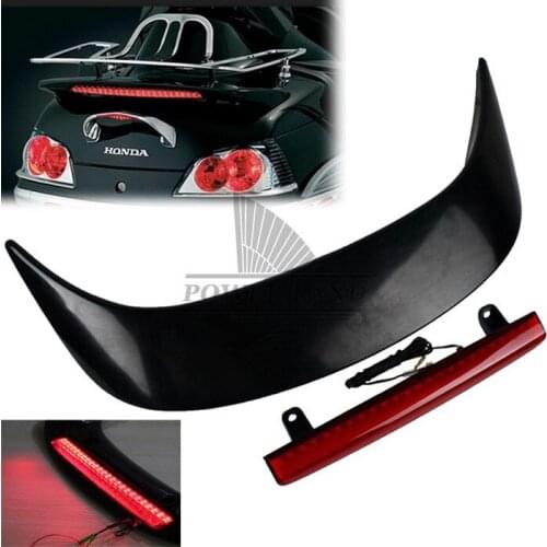 Motorcycle Rear Tail Brake Light Rear Trunk Spoiler With LED Red Lens Fits For Honda GL1800 Goldwing 2001-2011