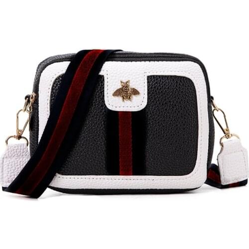 Bee Women Shoulder Bag Coin Purse stripe Handbag Messenger Phone Match-Color Square Bag Fashion Lady Small Bags Wholesale