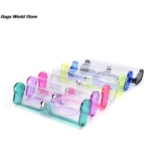 1 Pcs 6 colors protable Eyewear Boxes Kawaii PVC Glasses Box Cute Girls Transparent Glasses Case