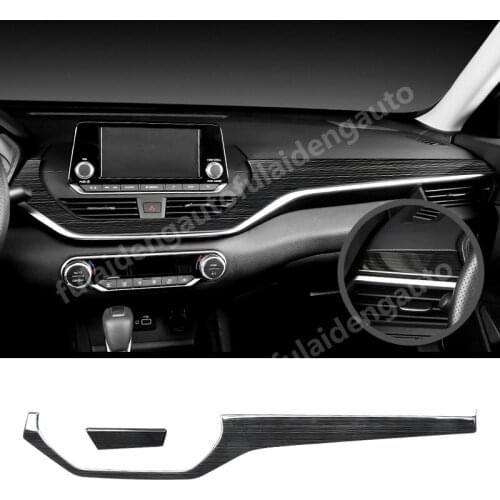 2pcs For Nissan Teana Altima 2019-2020 Interior Center Console Strips cover trim stainless steel carbon fiber Car Accessories
