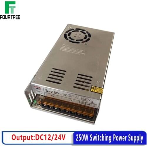 250W Switching Power Supply Light Transformer AC 110V 220V To DC 12V/20A 24V/10A Power Supply Source Adapter S-250-12V/24V