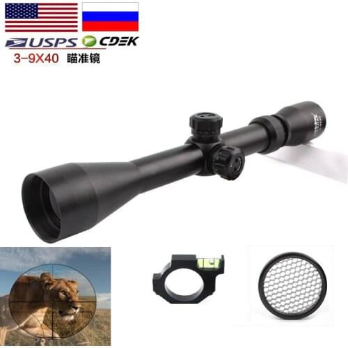 3-9x40 Tactical Riflescope Optic Sight Hunting Scopes Rifle Scope Sniper Airsoft Air Gun