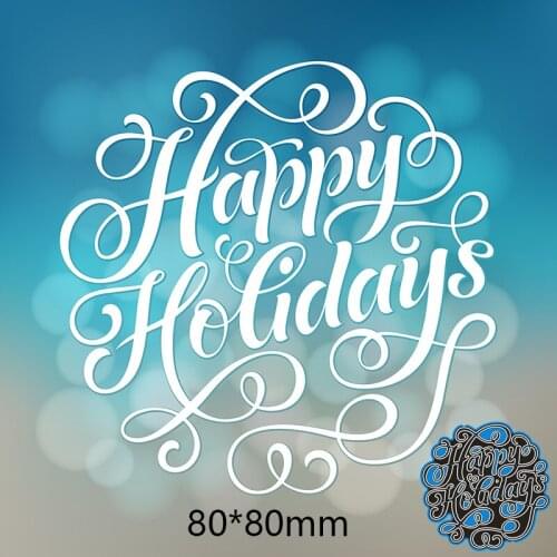 80*80mm Happy Holiday New Arrival Frame Cutting Dies Stencil DIY Scrapbooking Photo Album Embossing Paper Card