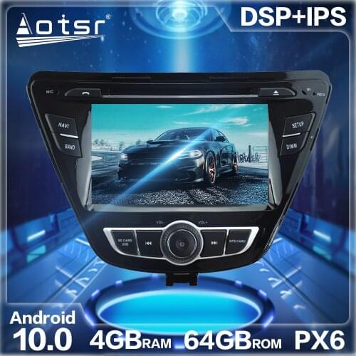 Android 10 4+64GB Car GPS Navigation Radio Player Auto Stereo For Hyundai Elantra Avante 2014+ HD Multimedia DVD Headunit DSP