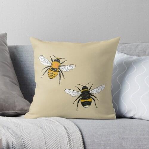Bumblebee Illustrations Throw Pillow Cushion Cover Polyester throw pillows case on sofa home living room car seat decor 45x45cm