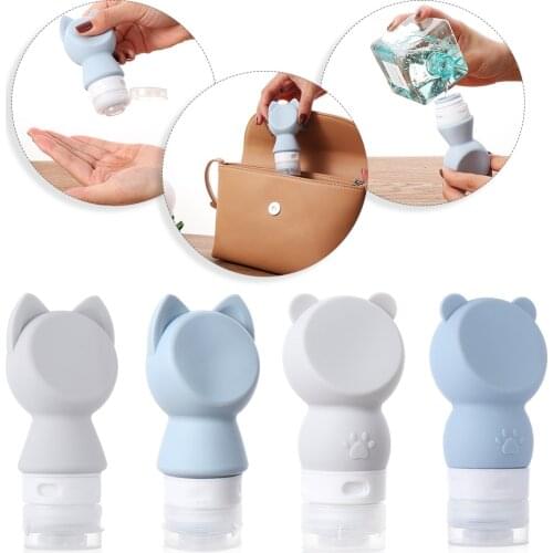 Bottle Cartoon Cute Portable Silicone Refillable Empty Travel Packing Press for Lotion Shampoo Cosmetic Squeeze Containers