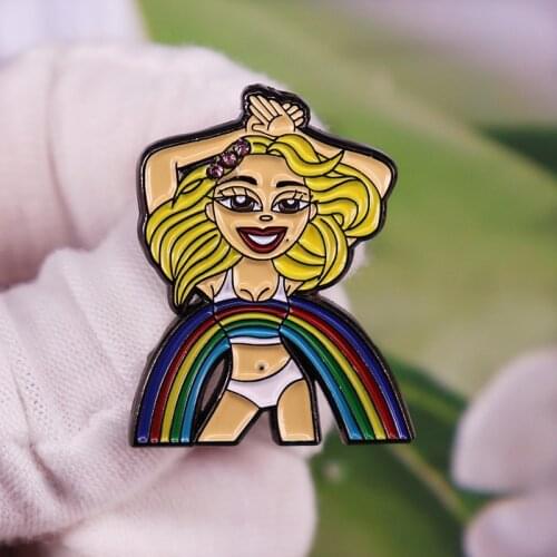 The Mariah Carey Rainbow Doll Enamel laple Pin Brooch Fashion Jewelry Accessories