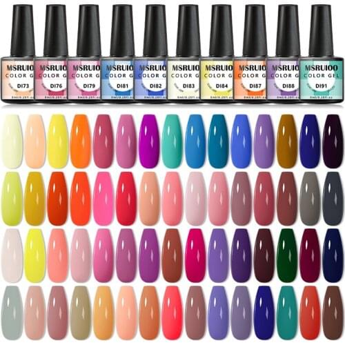 MSRUIOO 8ml Nail Gel Polish Semi Permanent Gel Varnish Soak Off UV LED Gel Varnish Base Matte Top Coat Nails Art Manicure