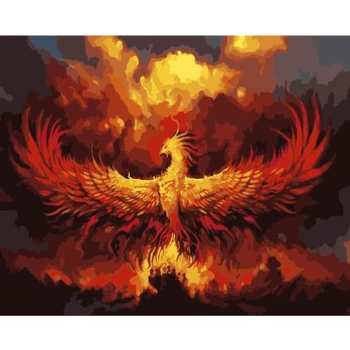 Painting By Numbers DIY Dropshipping Big size Nirvana reborn phoenix Animal Acrylic House Decoration Art picture Gift