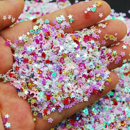 Colorful Manicure Glitter Confetti 60g Mixed Shapes Size 3mm Great for Party Decor, DIY Crafts, Premium Nail Art Works
