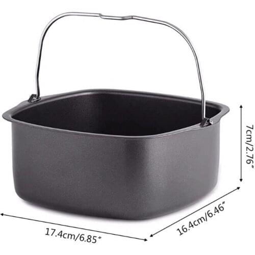 M17D Square Non Stick Cake Mold Baking Tray Pan Roasting Basket Bakeware Air Fryer