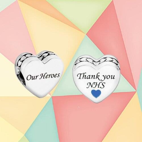 Kakany New High-quality 100% 925 Sterling Silver Heart-shaped Hero Charm Charm, Suitable For Original Diy Bracelet Jewelry