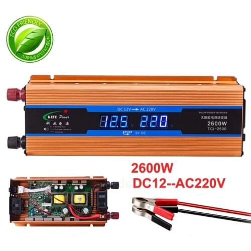 Professional Car inverter 2600W DC12 V to AC220V Power Inverter Charger Converter Sturdy and Durable Vehicle Power Supply Switch