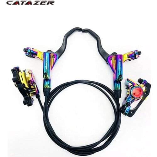 Rainbow Bicycle Hydraulic Disc Brake MTB Bicycle Oil Pressure Disc Brake Colorful Kits 800/1400mm Mountain Bike Caliper Clamp