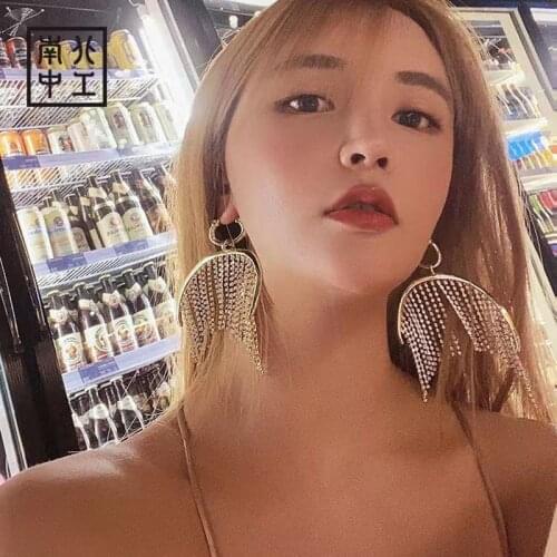 Tassels Earrings Women Jewelry Inlay Zircon European And American Fashion Shows INS Same Style