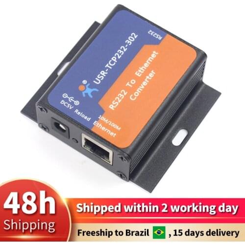 USR-TCP232-302 Tiny Size Serial RS232 to Ethernet TCP IP Server Module Ethernet Converter Support DHCP/DNS, 200 Upgraded