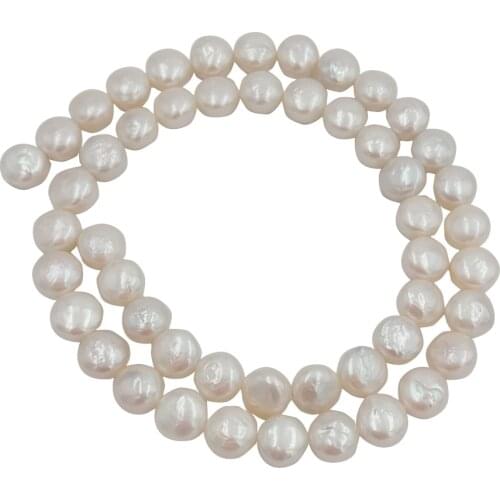Pearl beads in strand ,8-9MM round coin pearl beads,100% freshwater loose pearl ,full hole drilled