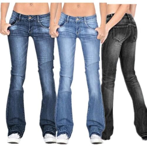 Womens Denim Bootcut Pants Stretch Skinny Flared Jeans Trousers Women Clothing Fashion Jeans Women 2021