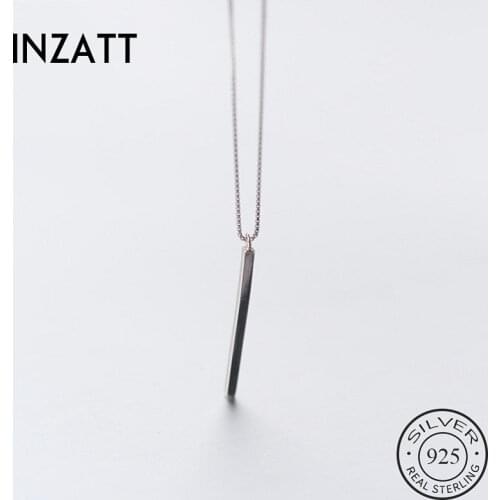 INZATT Real 925 Sterling Silver MInimalist Pendant Choker Necklace For Fashion Women Cute Fine Jewelry Accessories 2020 Gift