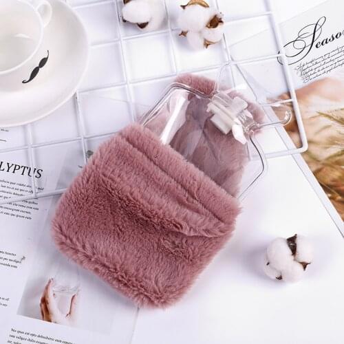 Winter Cartoon Rabbit Hot Water Bottle PVC Stress Pain Relief Therapy Hot Water Bag With Knitted Soft Cozy Cover Hand Warmer