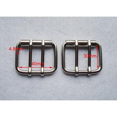 1-9/16"(40MM)DIY Leathercraft Hardware Double Pins Belt Buckle Roller silver Plated,bag buckle,garment accessories,bag fasteners