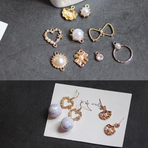 10pcs Diy Alloy Bracelet Necklace Pendant Earrings For Women Metal Earrings Trend Fashion Jewelry Accessories