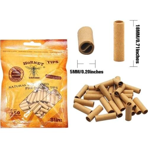150 Pcs Natural 6MM Slim Cigarette Rolling Filter Tips Unrefined Cigarette Paper Filter Rolling Tips Cigarettes Accessories