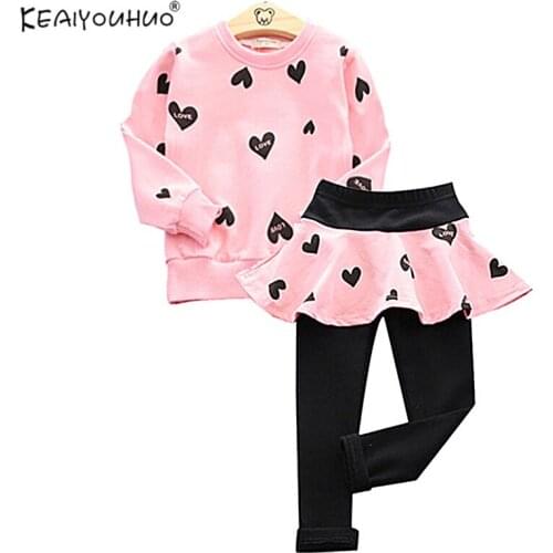 KEAIYOUHUO 2018 Spring Clothes For Girls Suit Costume For Kids Sets 3-7 Year Cotton Children Clothing Girls Outfits Suits 2Pcs