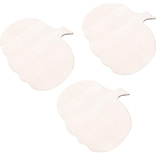 3pcs Wood Pieces Painting Slices Pumpkin Shape Blank Wooden Piece Decoration DIY Crafts Accessories Small Pendants for Home Orna