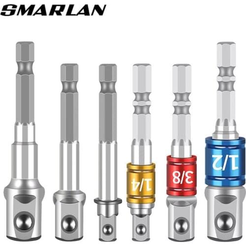 3pcs Drill Socket Adapter Impact Drill Extension Drill Bits Bar Socket Adapter 1/4 3/8 1/2" Size Hex Shank Square Head Drill Bit