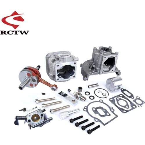 30.5CC 4 Bolt Engine Cylinder Set (With Crankshaft +ruixing Carburetor+ Spark Plug) for 1/5 Hpi Rofun Rovan Km Baja LT FG Parts