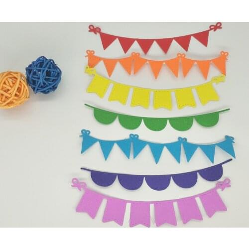 4 types of holiday bunting metal cutting molds for scrapbooking photo album decoration DIY handmade art