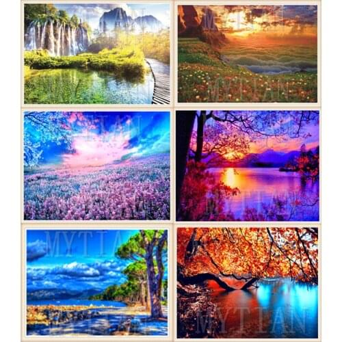 5d Diamond Painting Full Square Landscape Diamond Mosaic sunset Diamond Embroidery Full Display Rhinestones Picture home decor