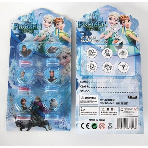 6pcs/set Disney Frozen Seal Stamper Children DIY Diary Decorative Painting Scrapbooking Craft Stamps Stationery Party Kids Gift