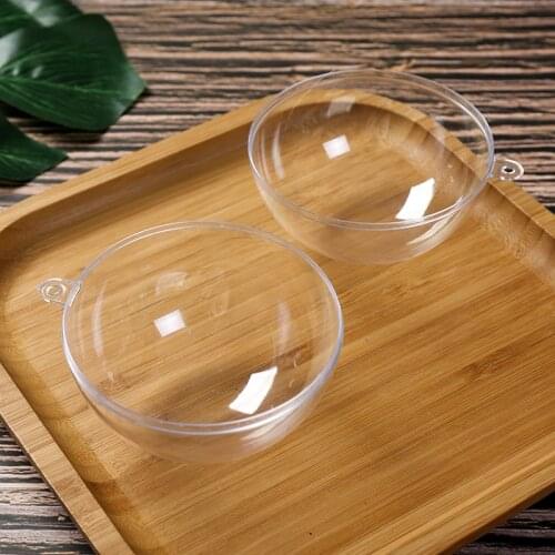 6 CM Can Open Clear Plastic Christmas Ball Ornament Candy Gift Box Hanging Balls For Xmas and Wedding Decoration