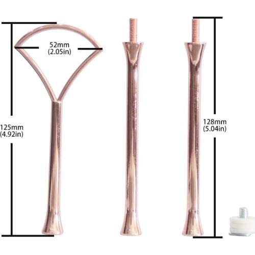 8Pcs Gold and Silver Cake Stand Cake Stand Fittings Zinc Alloy 3-Tier Triangular Style