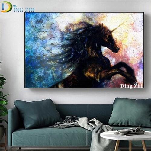 Mythical animal 5D diamond painting Unicorn Pictures Wall Decoration Diy Cross Stitch Mosaic Embroidery Full Square Round Drill