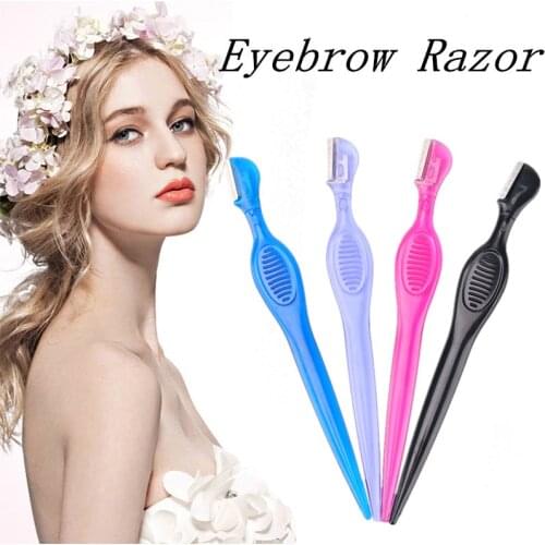 4 Color Scraping Knife Eyebrow Beauty Fashion Women Makeup Tool Girls Short Blade Eye Brow Shaper Eyebrow Razor