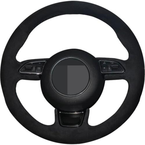 Steering Wheel Cover Hand-stitched Black Suede For Audi A1 8X A3 8V Sportback A4 B8 Avant A5 8T A6 C7 A7 G8 A8 D4 Q3 8U Q5 8R