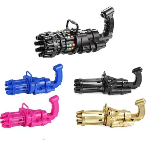 Kids 2-in-1 Automatic Gatling Bubble Gun Toys Summer Soap Water Bubble Machine Electric Bubble Machine For Children Gift Toys