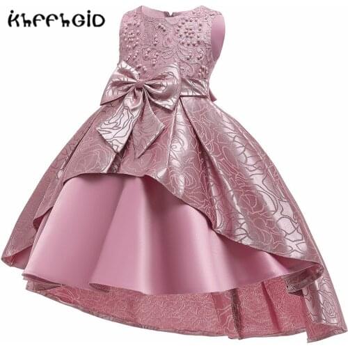 Childrens dress Princess Girl new trail show wedding dress evening dress girl birthday party bow pompous embroidered dress