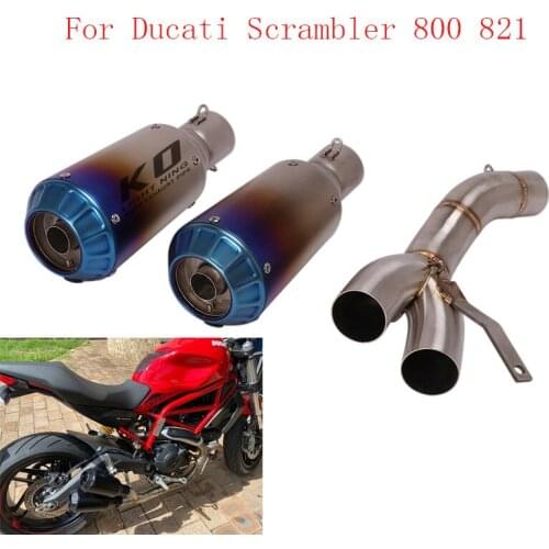 For Ducati Scrambler 800 821 Full Motorcycle Exhaust System Muffler Escape Tip Pipe Exhaust Silencer Pipe