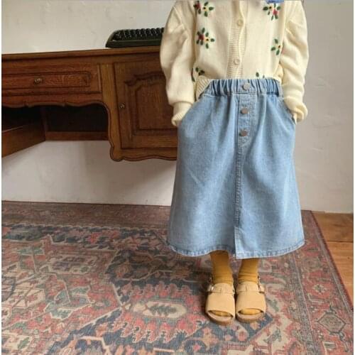 2021 Wholesale New Girls Denim Skirt Autumn Cotton Fashion Girls Skirts 2-7 years CO778